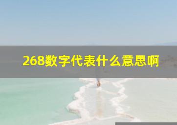 268数字代表什么意思啊