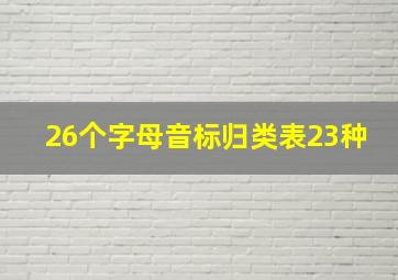 26个字母音标归类表23种