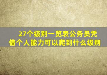 27个级别一览表公务员凭借个人能力可以爬到什么级别