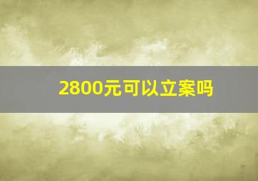 2800元可以立案吗