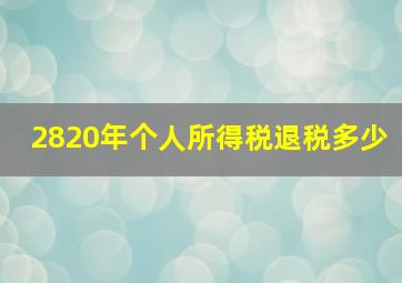 2820年个人所得税退税多少