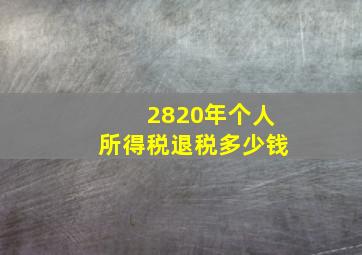 2820年个人所得税退税多少钱