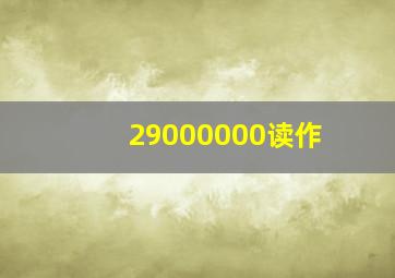 29000000读作