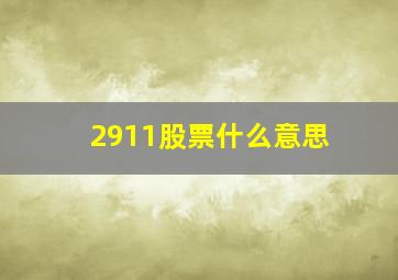 2911股票什么意思