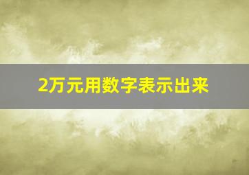 2万元用数字表示出来