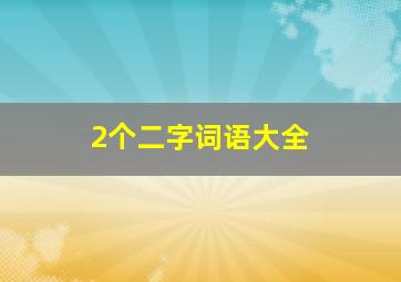 2个二字词语大全