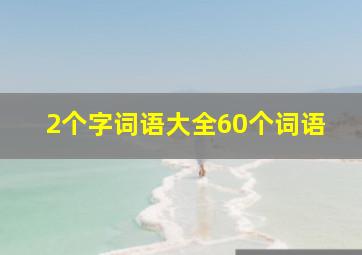 2个字词语大全60个词语