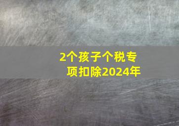 2个孩子个税专项扣除2024年