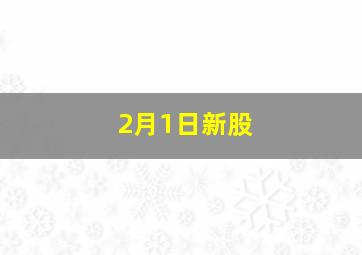 2月1日新股