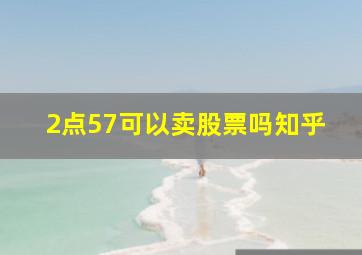 2点57可以卖股票吗知乎