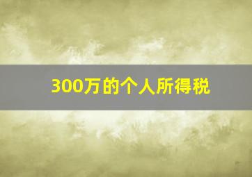 300万的个人所得税