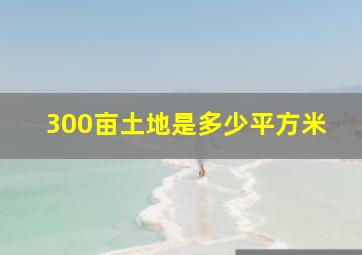 300亩土地是多少平方米