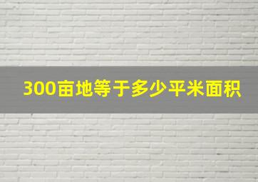 300亩地等于多少平米面积