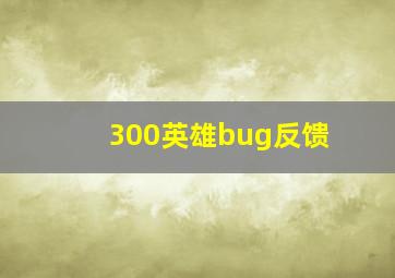 300英雄bug反馈