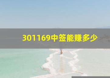 301169中签能赚多少