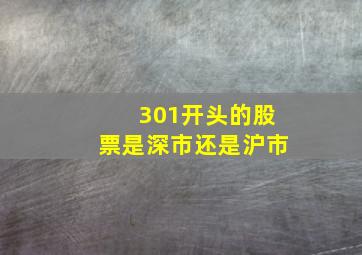 301开头的股票是深市还是沪市