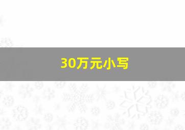 30万元小写