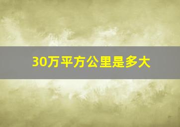 30万平方公里是多大