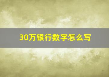 30万银行数字怎么写