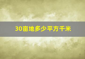 30亩地多少平方千米