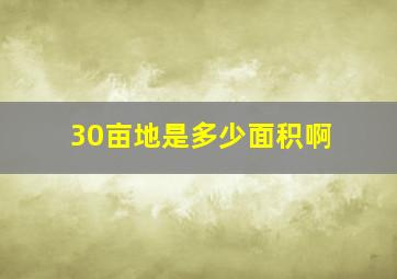 30亩地是多少面积啊