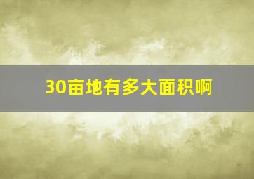 30亩地有多大面积啊