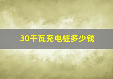 30千瓦充电桩多少钱