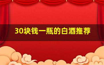 30块钱一瓶的白酒推荐