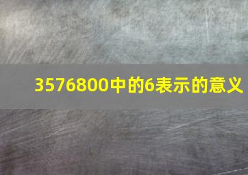 3576800中的6表示的意义