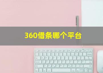 360借条哪个平台