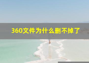 360文件为什么删不掉了