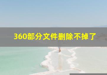 360部分文件删除不掉了