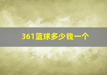 361篮球多少钱一个