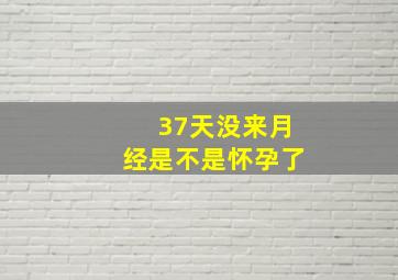 37天没来月经是不是怀孕了