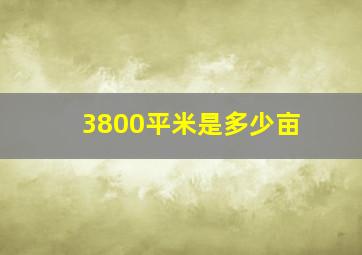 3800平米是多少亩