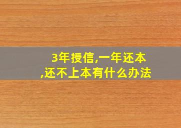 3年授信,一年还本,还不上本有什么办法