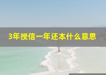 3年授信一年还本什么意思