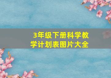 3年级下册科学教学计划表图片大全