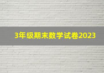 3年级期末数学试卷2023