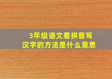 3年级语文看拼音写汉字的方法是什么意思