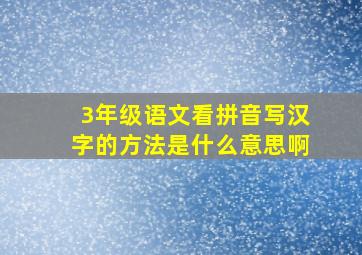 3年级语文看拼音写汉字的方法是什么意思啊