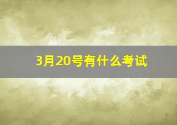 3月20号有什么考试