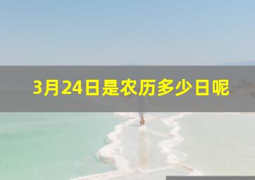 3月24日是农历多少日呢