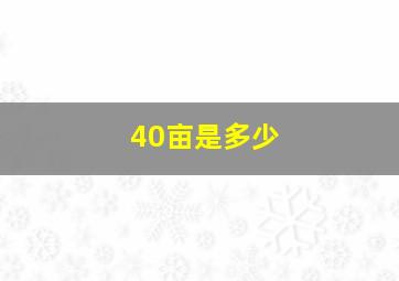 40亩是多少