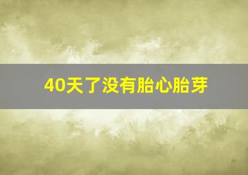 40天了没有胎心胎芽