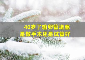 40岁了输卵管堵塞是做手术还是试管好