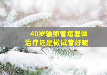 40岁输卵管堵塞做治疗还是做试管好呢