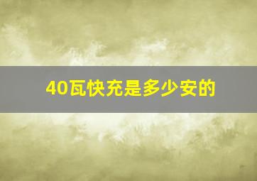 40瓦快充是多少安的