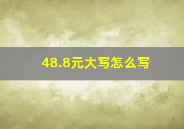 48.8元大写怎么写