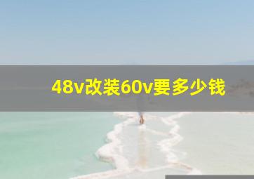 48v改装60v要多少钱